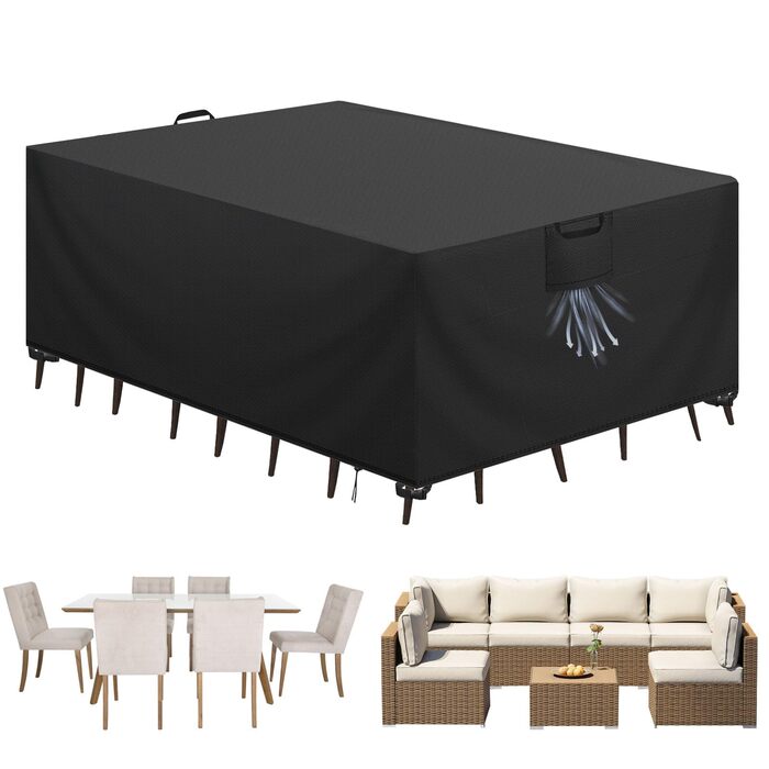 Чохол для садово-патіо меблів зимовий, водовідштовхуючий, 420D Oxford, Anti-UV, 250x210x90 см