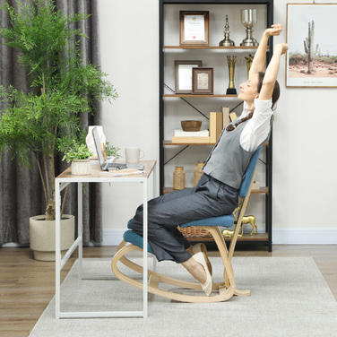 Ергономічний колінний стілець для дому, офісу та медитацій, темно-синій