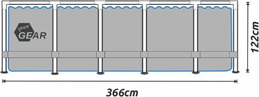 Ваш сімейний басейн GEAR Ø 366 x 122 см Басейн зі сталевим каркасом Садовий басейн Басейн зі сталевою трубою Басейн з плавальним басейном