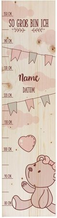 Планка Striefchen для дітей з дерев'яними іменами для дитячих кімнат з милими мотивами (планка Тедді Роза)