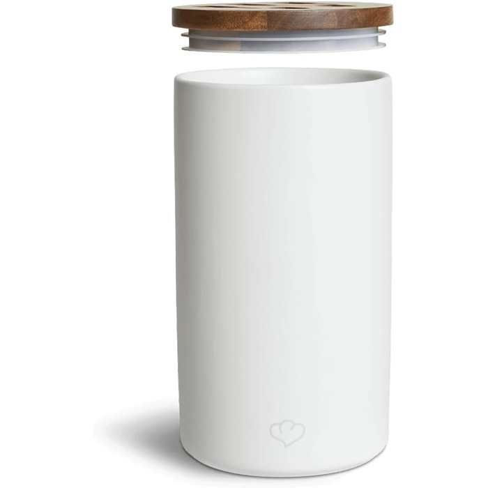 Набір ножів SpringLane 6 шт. з керамічним блоком та дерев'яним вставкою з акації, з лезами з німецької сталі та ручками з акації, білий