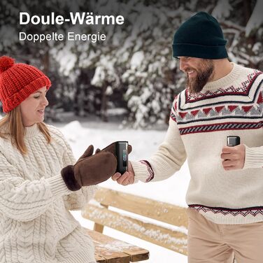 Електричний грір для рук - 10000mAh, магнітний, 2 шт., 4 режими нагріву, до 55°C, швидкий нагрів, USB power bank, чорний