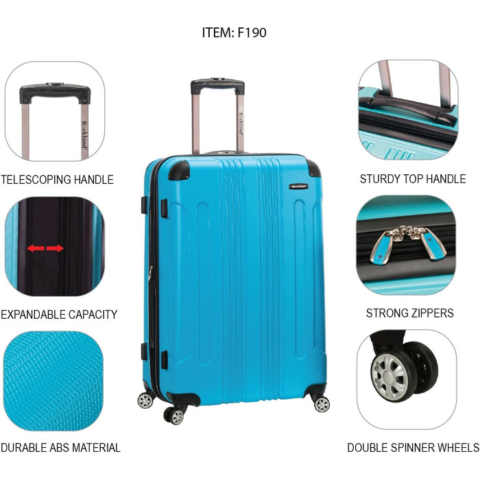 Набір валіз Rockland London Hartschalen 3шт (20/24/28 см), білий. Валізи з жорстким корпусом та колесами