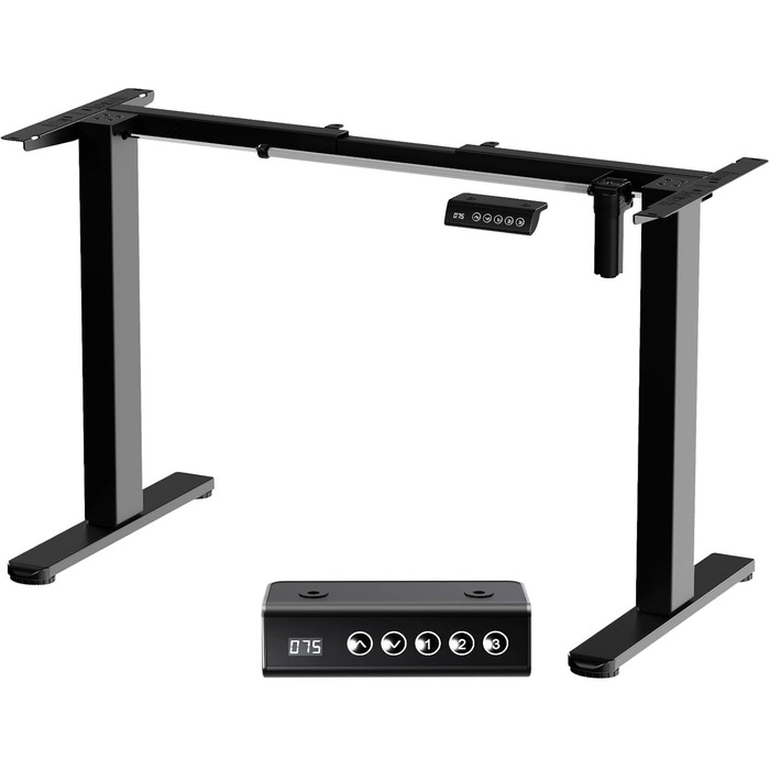 Електричний підйомний механізм для столу 2-рівневий з пам'яттю, чорний, для стоячого робочого місця