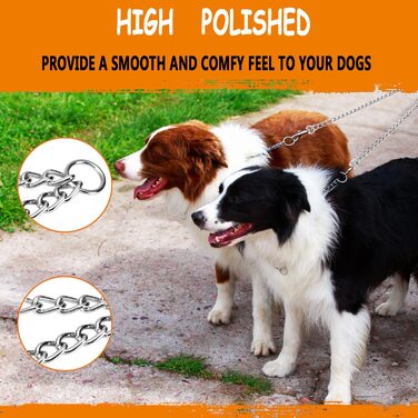 Металевий подвійний ланцюжок для собак jewow преміум-класу, що не сплутується, для двох собак на відкритому повітрі (2,5 мм х 35,6 см, сріблястого кольору) 2,5 мм х 14 футів сріблястого кольору