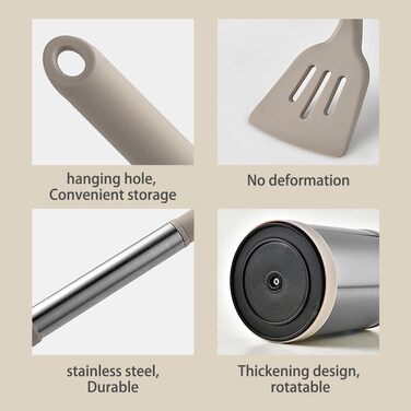 Набір кухонних помічників Aoresac 22 шт. з нержавіючої сталі та силікону, чорний (сірий)