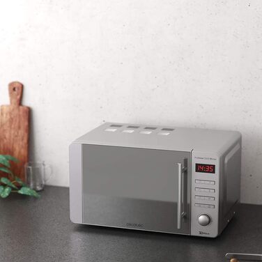 Мікрохвильова піч Cecotec Pro Clean 5020 Mirror 20л, 700 Вт, нержавіюча сталь, LCD дисплей, 8 програм, 3D Wave, функція Ready 2 Clean