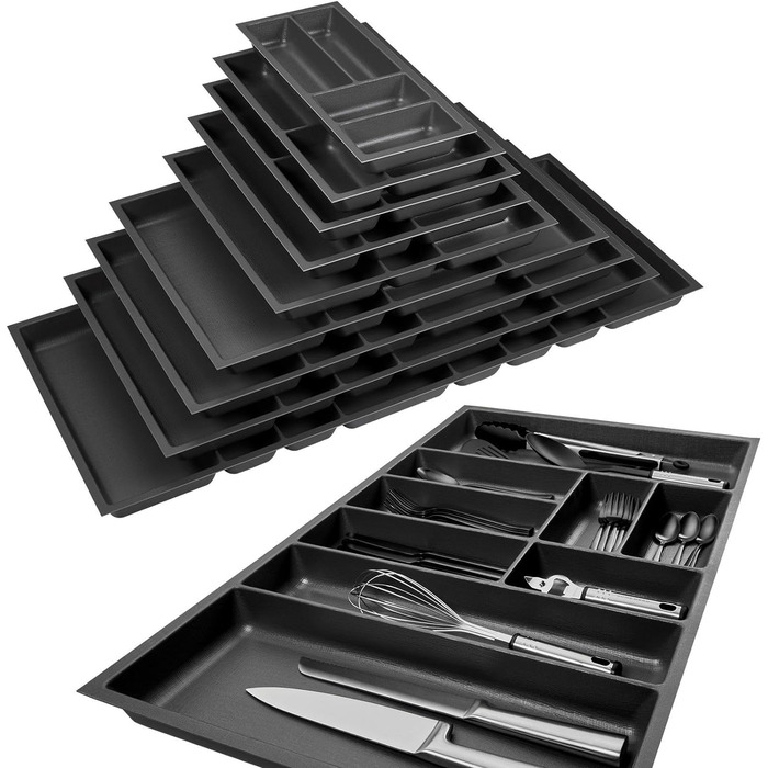 Лоток для столових приборів ORGA-BOX 3 473x891мм антрацит, полотно, 100 висувних ящиків, кухні Nobilia з 08.2012.