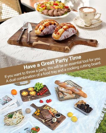 Обрізні дошки XINZUO з акації (35x25x2.6 см) - дерев'яне кухонне рішення з антиковзаючими ніжками та зручним ручним захватом