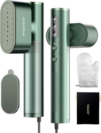 Jack & Rose Дампфглеттер: портативний праска-парогенератор для подорожей, 1000W, 110-240V, 2-в-1, зелений