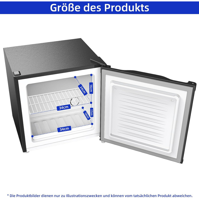 Міні-холодильник CHIQ 46 л з регулюванням температури, тихий (39 дБ), для офісу, кемпінгу, спальні, готелю, чорний