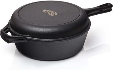 Запіканка BBQ-Nerd Cocotte 3,5 л з функцією 2-в-1 Набір для приготування Каструля для плити, духовки та гриля, включаючи сковороду