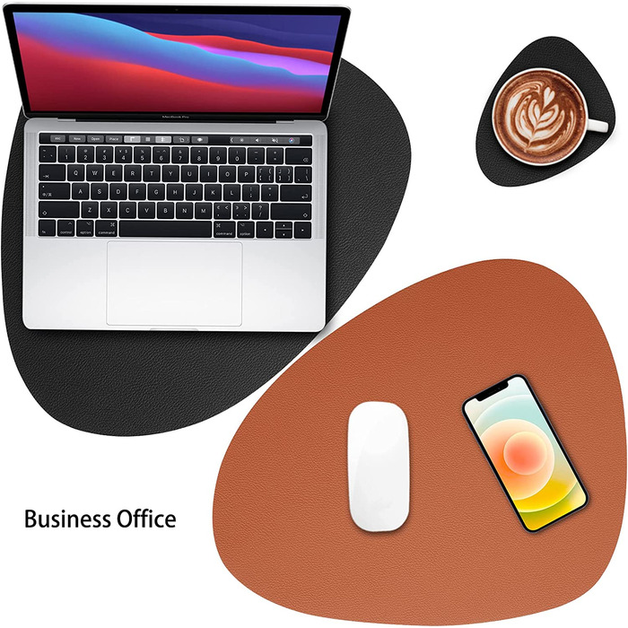 Набори серветок Myir JUN: шкіряні та з екошкіри, миючі, круглі, двосторонні, з антиковзаючим покриттям (6 шт., чорний/коричневий)