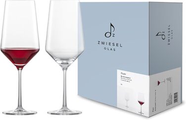 Келих для червоного вина Zwiesel Cabernet Pure (набір з 2 шт. ), витончені келихи для червоного вина, келихи для миття в посудомийній машині Tritan Crystal, виготовлені в Німеччині (арт. No 122315) (келих для червоного вина Бордо (2 шт.))