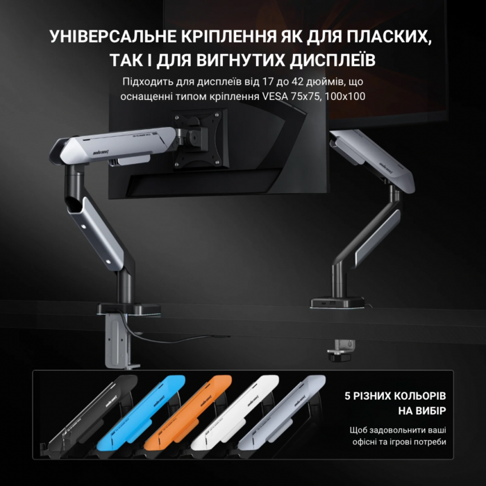 Настільне кріплення для монітора Anda Seat Stealth Pro II RGB 17’’-42’’ Orange