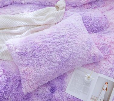 Комплект постільної білизни Menkala Plush Tie Dye Purple, 220x240 2 наволочки 80x80 см