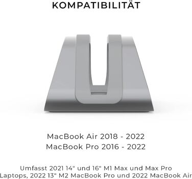 Підставка для ноутбука Vertikaler: стильна підставка для MacBook, MacBook Air, MacBook Pro (сірий)