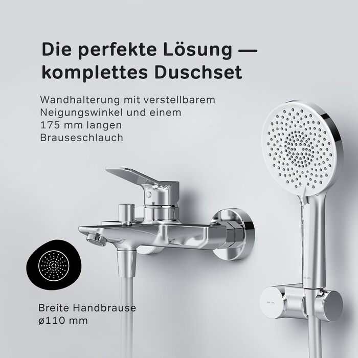 Змішувач для ванни AM.PM X-Joy чорного матового кольору з виливом, одноручний, для ванни та душу, FXA10022