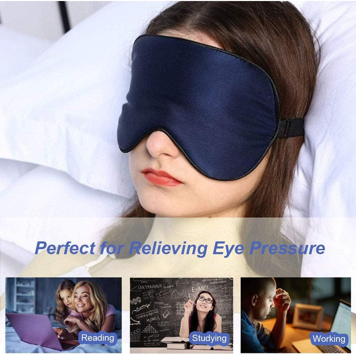 Зігріваюча маска для очей PJYU електрична 21,5х10,5 см темно-синя
