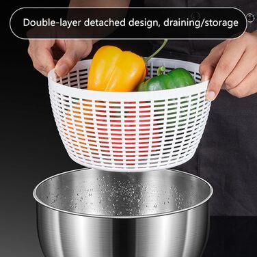 Електрична салатниця-сушка для овочів та фруктів, 4.8L, USB-зарядка