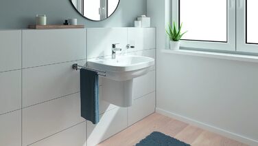 Змішувач для ванної кімнати Grohe Start, економічний, з холодною водою в середньому положенні, з поп-ап зливом, 19 см, хром, 3in1 інструмент, 23746002