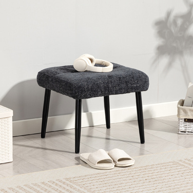 Пуф-табурет з м'яким сидінням та сталевими ніжками. Зручний пуф з тканини 
