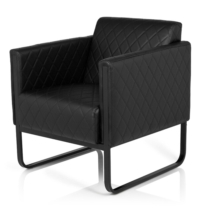 Крісло для відпочинку ARUBA BLACK, чорний каркас, штучна шкіра, одноразове, чорний колір, hjh OFFICE