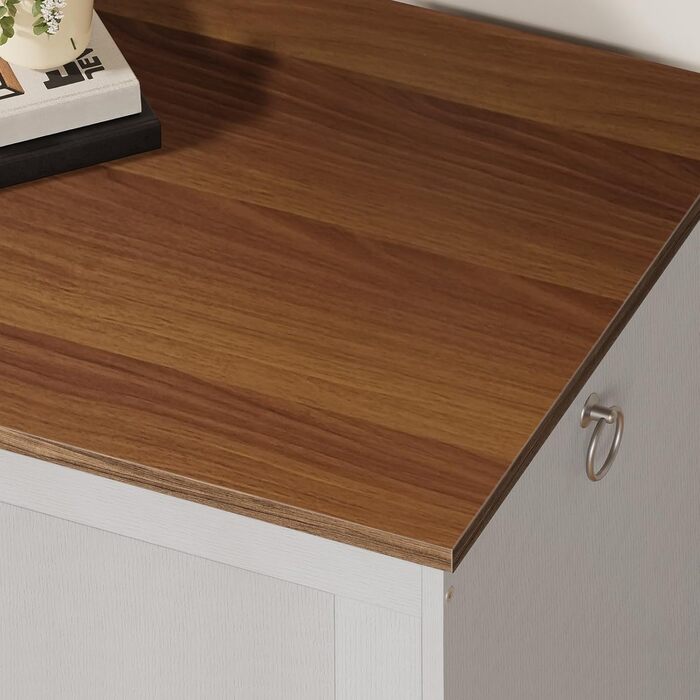 HOOBRO Лавка з ящиком для іграшок, 100 см, білий + натуральне дерево, з безпечним шарніром, для передпокою