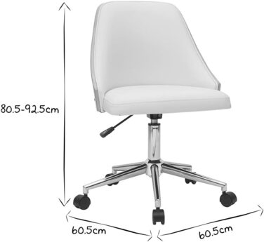 Офісне крісло Miliboo QUINO PU білий, світле дерево