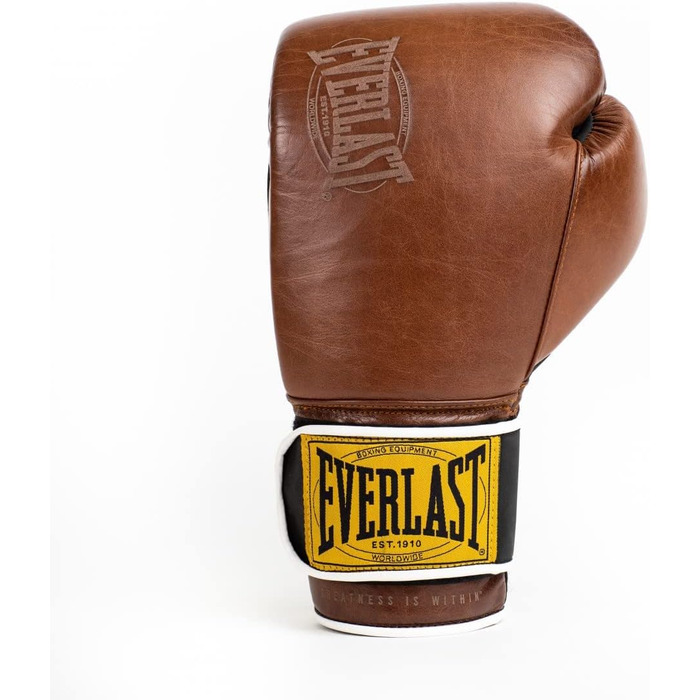 Боксерські рукавички унісекс Everlast для дорослих 1910 класичні тренувальні рукавички (коричневий, 14 унцій)