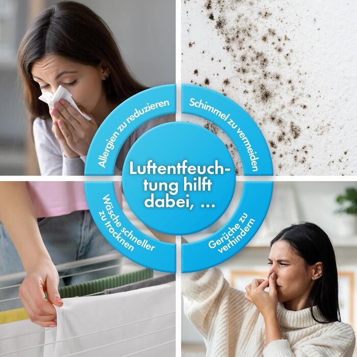 Електричний осушувач повітря VonHaus 12L/24г, для підвалу та приміщень до 125м³, тихий 39dB, з таймером та шлангом для зливу, проти вологи та плісняви