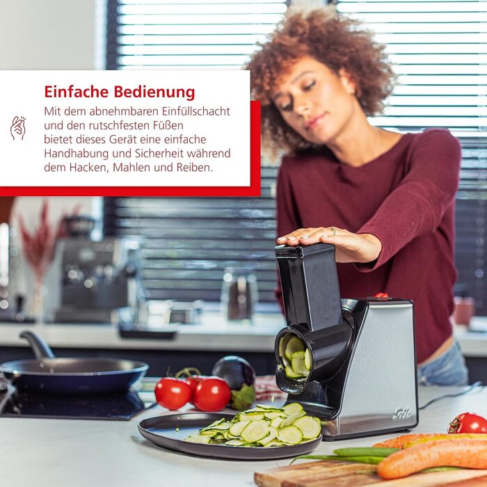 Електричний овочевий слайсер Solis Slice & More 8401 - 5 насадок, нержавіюча сталь, 350 Вт