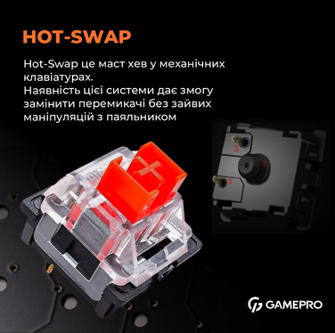 Дротова механічна клавіатура GamePro MK170B (Red) з Hot-Swap RGB Black