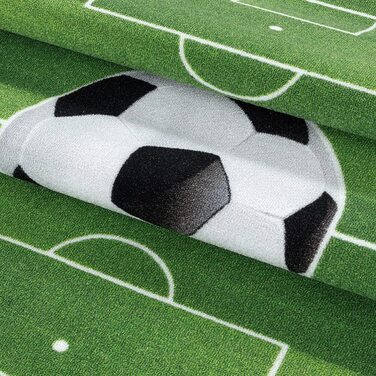Ігровий килим SIMPEX з коротким ворсом, дитячий килим для дитячої кімнати, футбольний стадіон колір розмір160x230 см (80x120 см, зелений)
