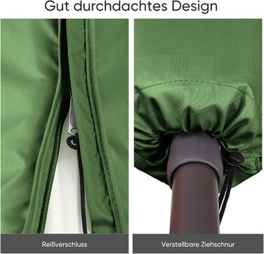 Чохол для парасольки 300 см Sekey Premium | Водонепроникний, UV 50+, з монтажним стрижнем та блискавкою (175×30,5/36,5 см, м'ятний)