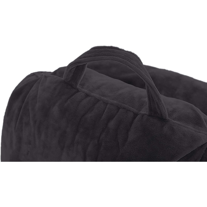 Подушка для чоловіків - сіра, велика, з підлокітниками для читання та відпочинку в ліжку - висока спинка з преміум-піною Memory, знімний валик для шиї на Bungee - середній розмір, оригінальна версія, чорний колір