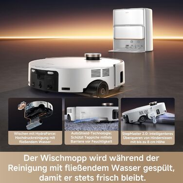 Робот-пилосос Mova V50 Ultra Complete з функцією миття: 24000 Па, 6 см перешкода, RGB AI, LED, 80°C миття, 63°C сушка, DuoSolution, Tricut