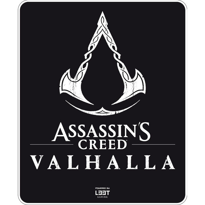 Ігровий килимок Assassin's Creed Valhalla Design 120 x 99 см, захисний чохол для підлоги з протиковзким покриттям, чорний, 33T