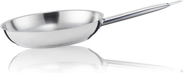 Сковорода MEISTERKOCH сковорода з нержавіючої сталі діаметром 28 см Висота 4,8 см, індукційний Професійний посуд без покриття, можна мити в посудомийній машині, духовці до 240C