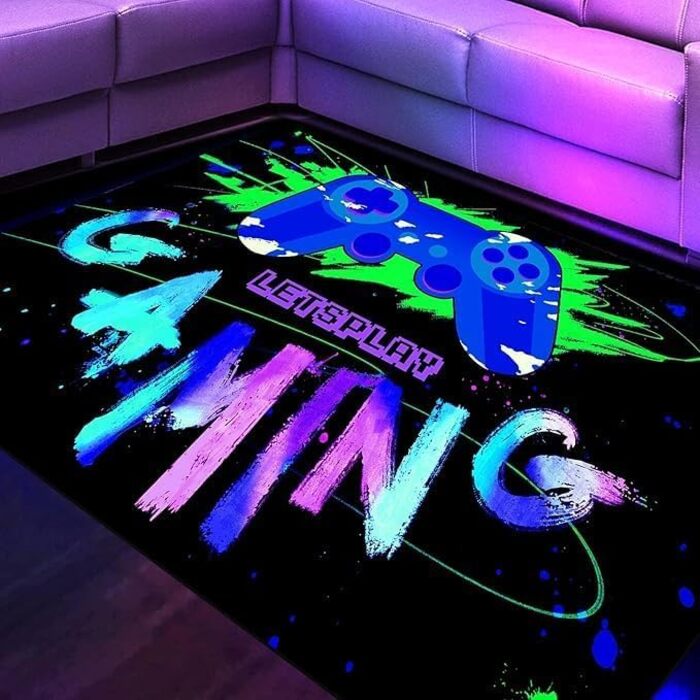 Ігровий килимок HOLAVIDA Neon, 3D Black Light UV реактивний, не ковзає, світиться в темряві, 180x120см