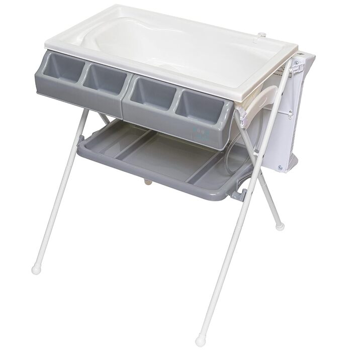ib style® KOA: Комод для переодягання з ванночкою 2-в-1 | Зручний, складаний | Для малюків | Сірий MY LITTLE FARM