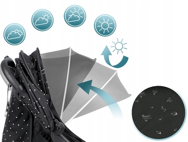 Легка прогулянкова коляска-трость Nukido, складана, з великими колесами