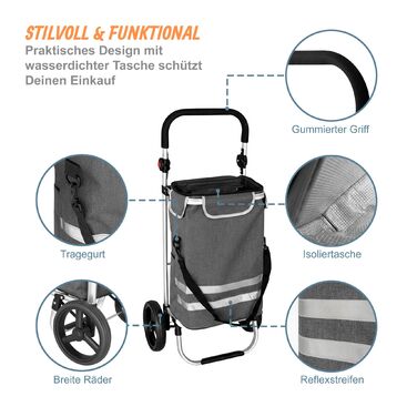 Складаний візок для покупок Relaxdays, об'єм 45 л