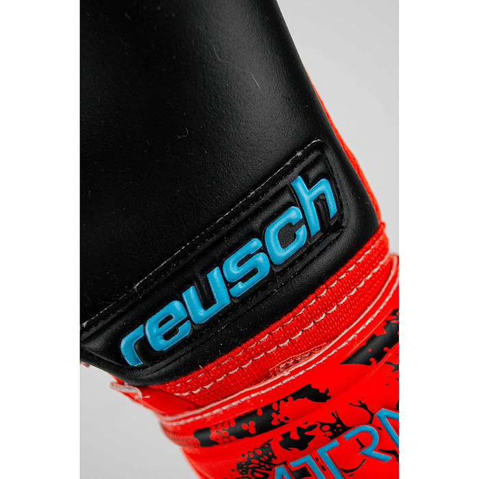 Молодіжні воротарські рукавички Reusch унісекс Attrakt Evolution Finger Support Junior з хорошим захопленням і внутрішнім швом (4.5, червоний / синій / чорний)