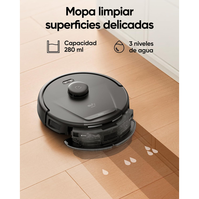 Робот-пилосос eufy L60 з базою самостійного очищення, потужність 5000Pa, захист від намотування волосся, 60 днів роботи без очищення, iPath лазерна навігація (відновлений) (L60 Hybrid SES)