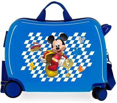 Дитячий валізу Disney Cars Good mood Різнокольоровий 50x38x20 смс жорсткий корпус з АБС комбінований замок 34L 2,1 кг 4 колеса Ручна поклажа, (синій, дитячий валізу Міккі)