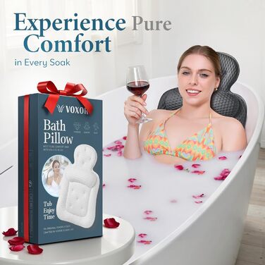 Подушка для ванни під голову та шию з 3D-сітки, 54 присоски, сіра. Аксесуар для релаксації у ванні та душі, подарунок