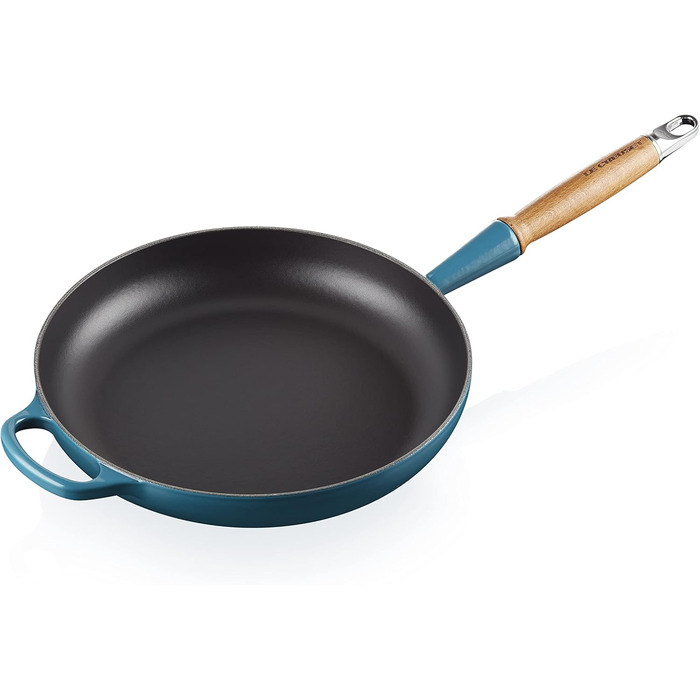 Сковорода Le Creuset Signature з чавуну з дерев'яною ручкою, 28 см, Deep Teal