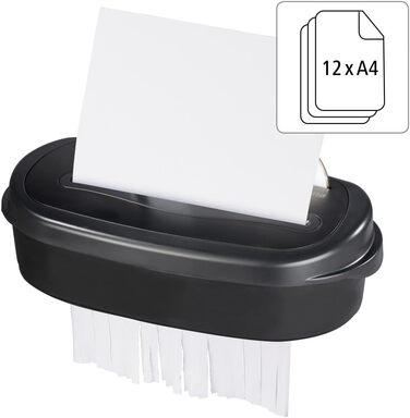 Шредер для документів Hama професійний, електричний, 12 аркушів, безпека 4 (DSGVO), 21 л