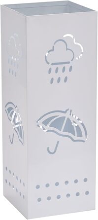 Металева підставка для парасоль та тростинок, біла, 15.2 x 15.2 x 43.2 см, з 4 гачками